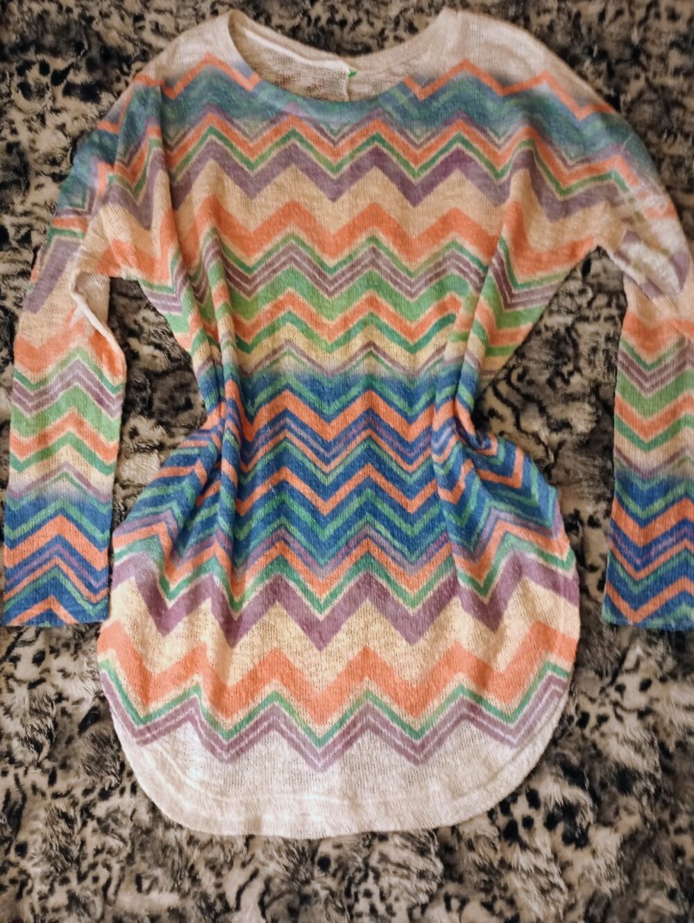 Like New! Retro Oversized Zigzag Knit Tunic Top Women's